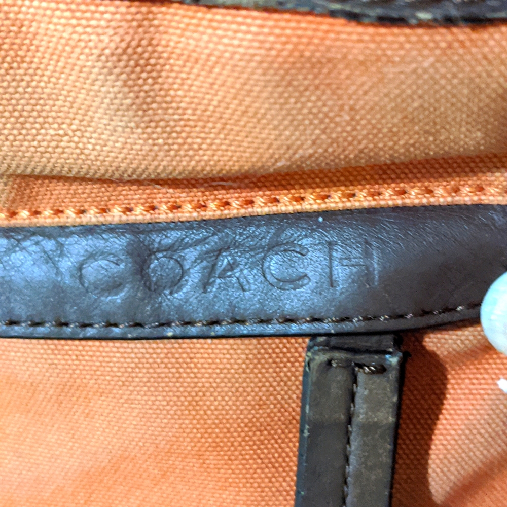 Coach Canvas Messenger Bag - Orange - Picture 4 of 5